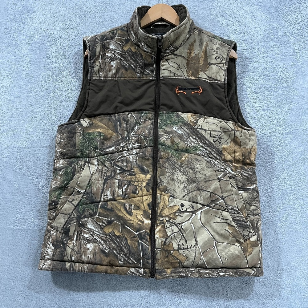 Vintage RealTree Camo Puffer Vest‎ Men Medium Hunting Jacket Fleece Lined